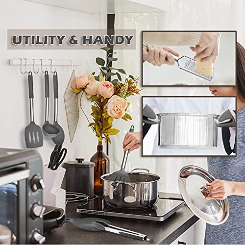 Silicone Kitchen Utensils Set 30piece Cooking Utensils Set With Holder Heat Resi - Picture 5 of 7