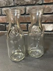 2 - Vtg. Embossed Paul Masson "Since 1852" Glass Bottle Carafe Decanter Vases 7”