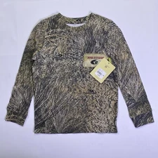 Mossy Oak Magellan Youth XS Brush Camo Long Sleeve Cotton Casual Hunting Shirt