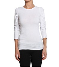Women  s Round Neck Long Sleeve Shirt Top Slim Fit Stretch Crew Neck T-shirt