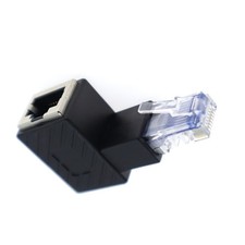 90 Degree Down Angle RJ45 Male to Female Adapter Network Extension Connector b
