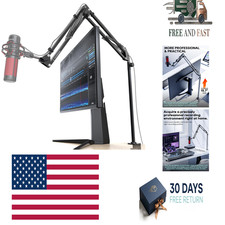 Boom Arm, 360 Rotatable Microphone Stand with Desk Mount, Foldable Desk Mic Arm