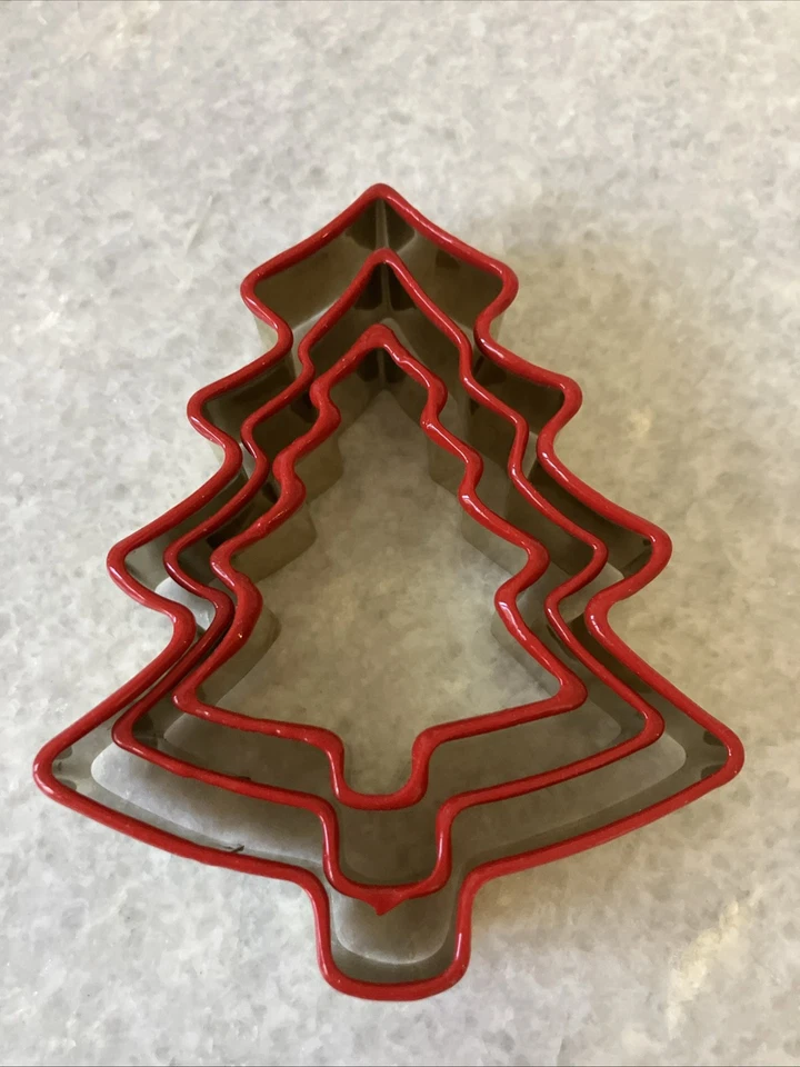 Juego de 3 cortadores de galletas para hornear utensilios de cocina de árbol de Navidad festivo Foto 3 de 4