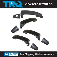 TRQ Front Rear Outside Sliding Door Handle Black Kit Set 4pc for Transit Connect