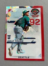 2025 Panini Prospects Edition Baseball Cole Young Red Cracked Ice Prizm #62 RC