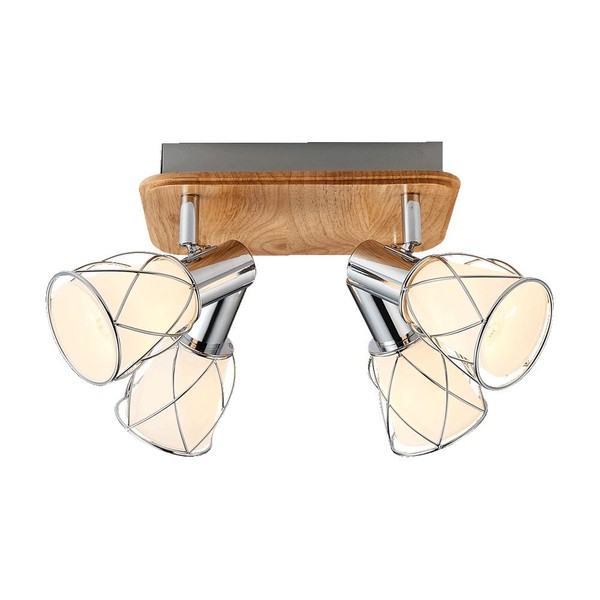 Weiß Chrom Helle Holz Moderne Skandinavisch Spot Strahler Reflektor 4X40W/E14-image