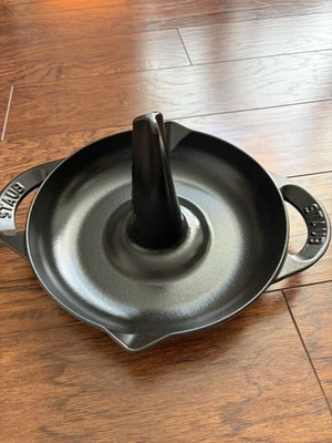 Staub 1 Qt. Vertical Black Enameled Cast Iron Chicken Roaster