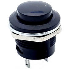  1 Momentary Push Button Switch BLACK SPST Normally Open 6A 125VAC 3A 250VAC.
