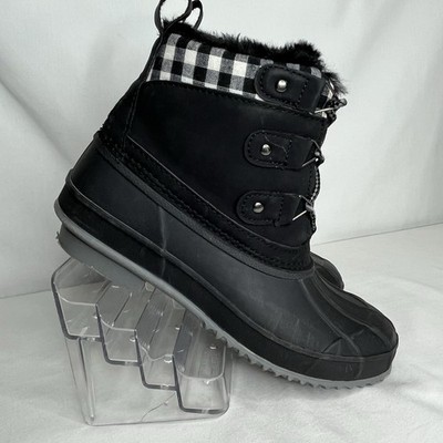 Sporto Mandy Duck Black Boots, Women's Size 7M With Box