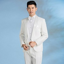 Men Tuxedo Suit Shawl Lapel Wedding Formal Dinner Jacket Pants Trouser Party Set