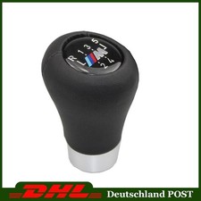 Silber Racing Für BMW Leder Rund Schalthebel Chrom Sport Schaltknauf 5 Gang Stil