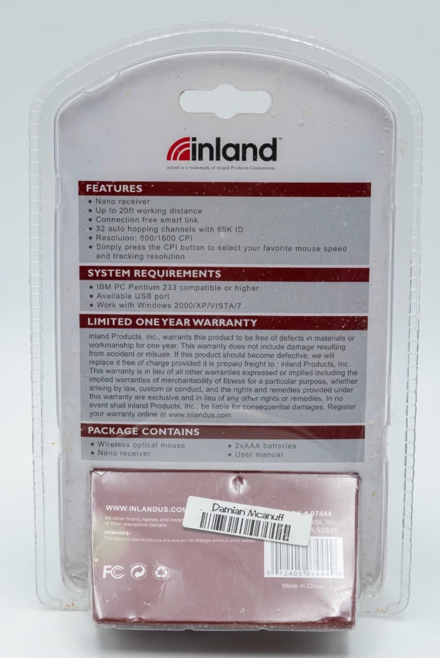 inlad 2.4GHZ Wireless Optical Mouse Red - Image 2 of 4