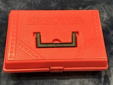 A. C. Gilbert Erector Set Multiple Pieces With Red Plastic Case Vintage 1970s