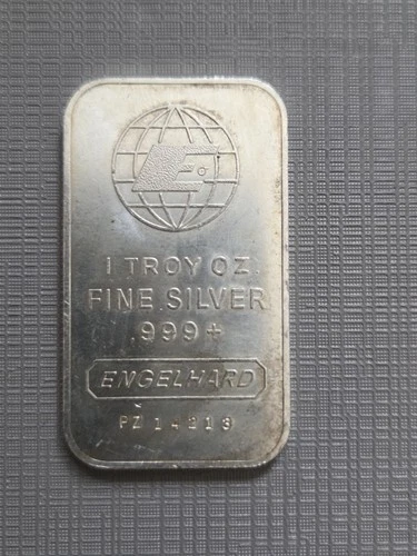 Vintage 1 Oz .999 Fine Silver Engelhard Large E Logo.