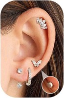 Ohrringe Hypoallergen Gold/Silber Chirurgenstahl Zirkonia Set FüR Damen MäDchen