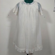 Vintage Shadowline White Blue Floral Lace Nightgown Robe Set Petite Nylon Sheer