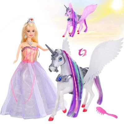 Color Changing Unicorn & Princess Doll, Color Change on Whole Unicorn Under S...