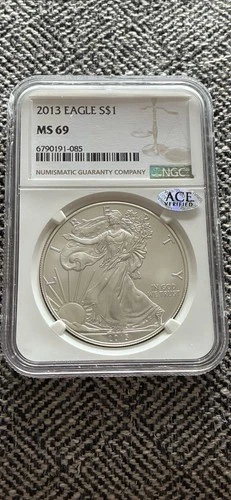 2013 $1 American Silver Eagle - NGC MS69  Ace Verified Brown Label - 1oz .999