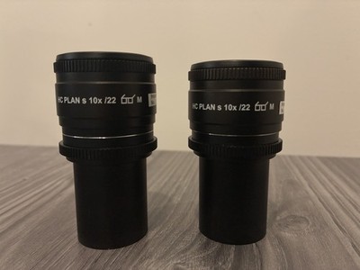 Pair Leica HC Plan S 10x 22 M Microscope Eyepiece 507806