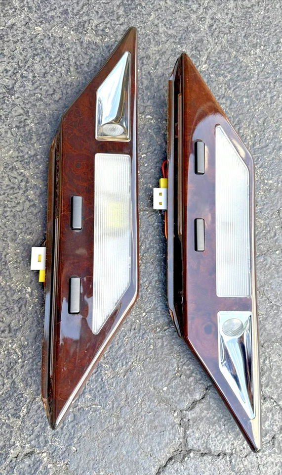 BMW E38 750IL 740IL 740I PILAR TRASERO C LECTURA DOMO LUCES LÁMPARAS MADERA GRANO Foto 2 de 4