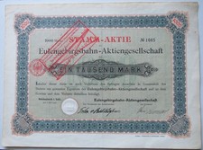 Reichenbach, Schlesien/ Dzieroni&oacute;w, Polen Aktie &uuml;ber 1000 Mark 1901 Eule 144246