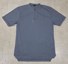 McDonalds Mens Medium Blue Quarter Zip Short Sleeve Uniform Polo Shirt MC305B