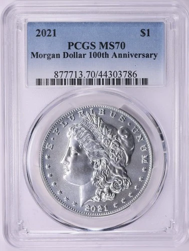 2021 Morgan Silver Dollar $1 100th Anniversary (P) PCGS MS 70 (786)