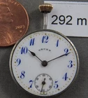 Small Antique Gruen Pocket Watch Movement Only, 15j, Runs