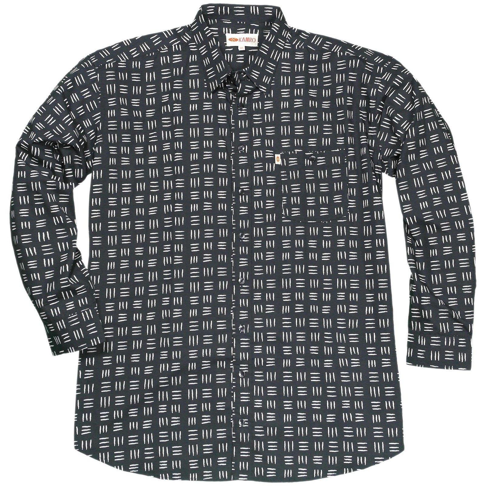 Camisa azul manga larga Kamro, estampada talla grande
