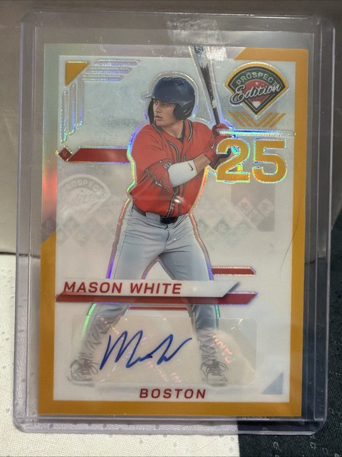 2025 Panini Prospect Edition Signatures Auto #60 Mason White /10 Yellow Red Sox
