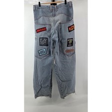 VTG JNCO Jeans Men 36 Thrashed Patched Baggy Grunge ICP Juggalo Patched Korn USA