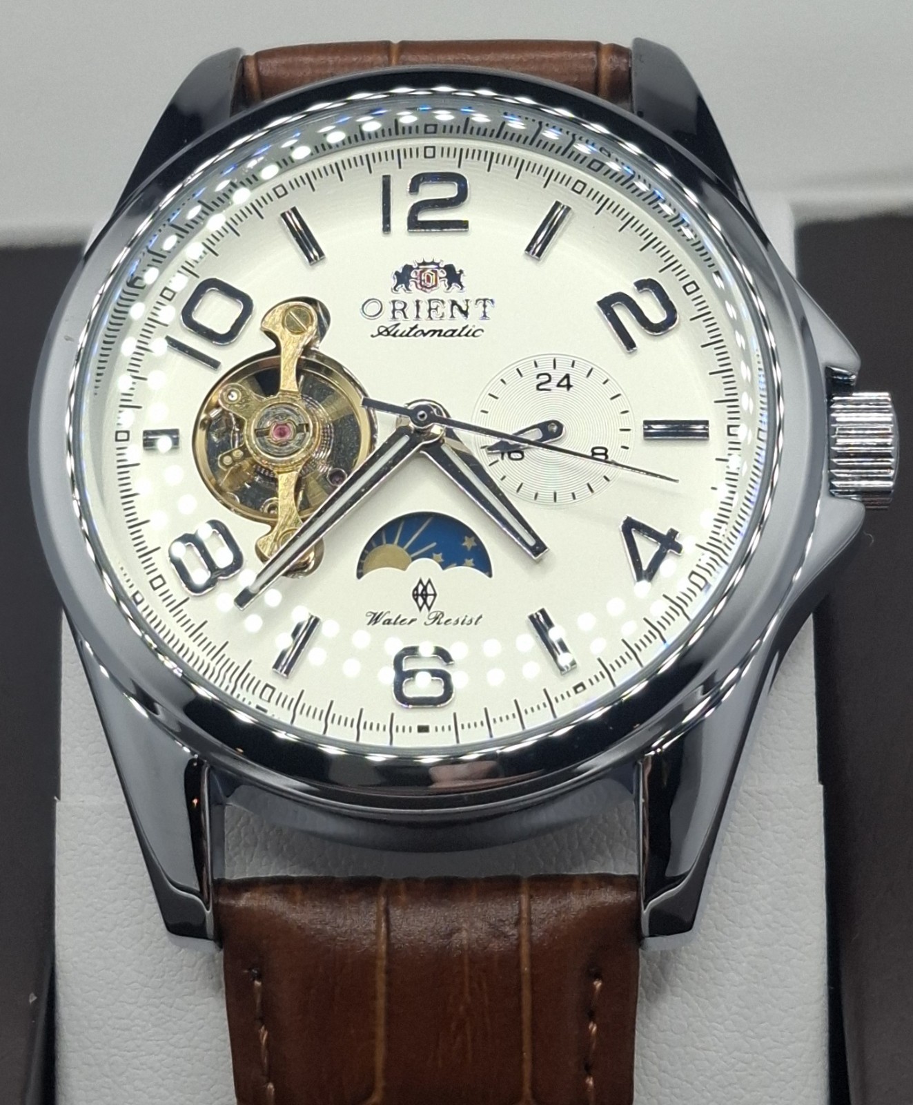 Orient Automatic Moon Phase Open-Heart Watch – Cr… - image 2
