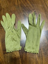 Vintage Ladies Dress Gloves Green Size Small