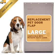 PAC11-11039 Dog Door Replacement Flap  Heavy-Duty PVC Material  Large, Gray