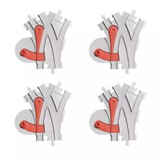 4 Weichen Gleise Schienen Eisenbahn Zug (kompatibel zu LEGO Duplo)