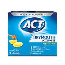Dry Mouth Lozenges With Xylitol, Sugar Free Honey-Lemon, 18 Count