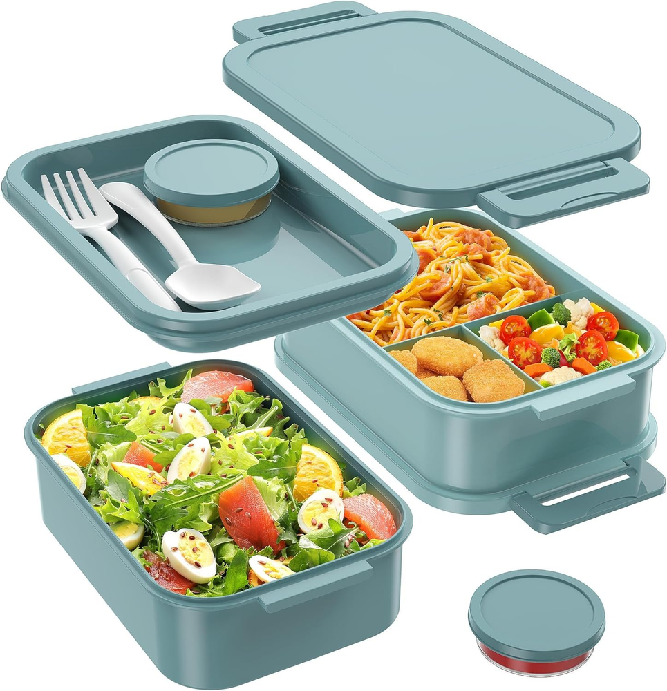 72Oz Stackable 3-Layer Bento Lunch Box for Adults