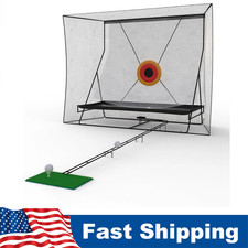 10x8Ft Golf Practice Hitting Net W/11Ft Ball Return Heavy Duty Impact Netting