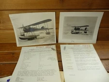 2 Vintage B&W Photos 8x10  Biplane Fighter & Scout Vought Airplane w Research