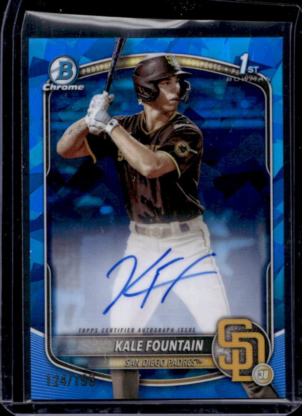 2025 Bowman Chrome Sapphire Kale Fountain Auto 1st #124/199 Padres