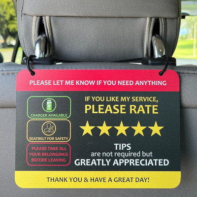 Compatible with Lyft & Uber (2-Pack) Tips Rating Appreciated Rideshare Accessori
