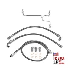 Stainless Steel Hydraulic Front Brake Line Kit Non-ABS Compatible 66.75" Black