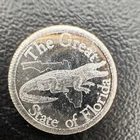 Gold Silver Naples Gator 1 g .999 Fine Silver Round The Great State of Florida