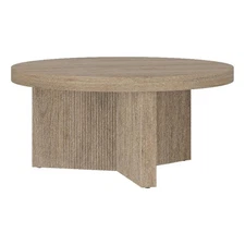 Henn&Hart 32" Antiqued Gray Oak MDF/PVC Coffee Table