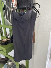 princess polly black bodycon dress button front sweetheart strappy size 8