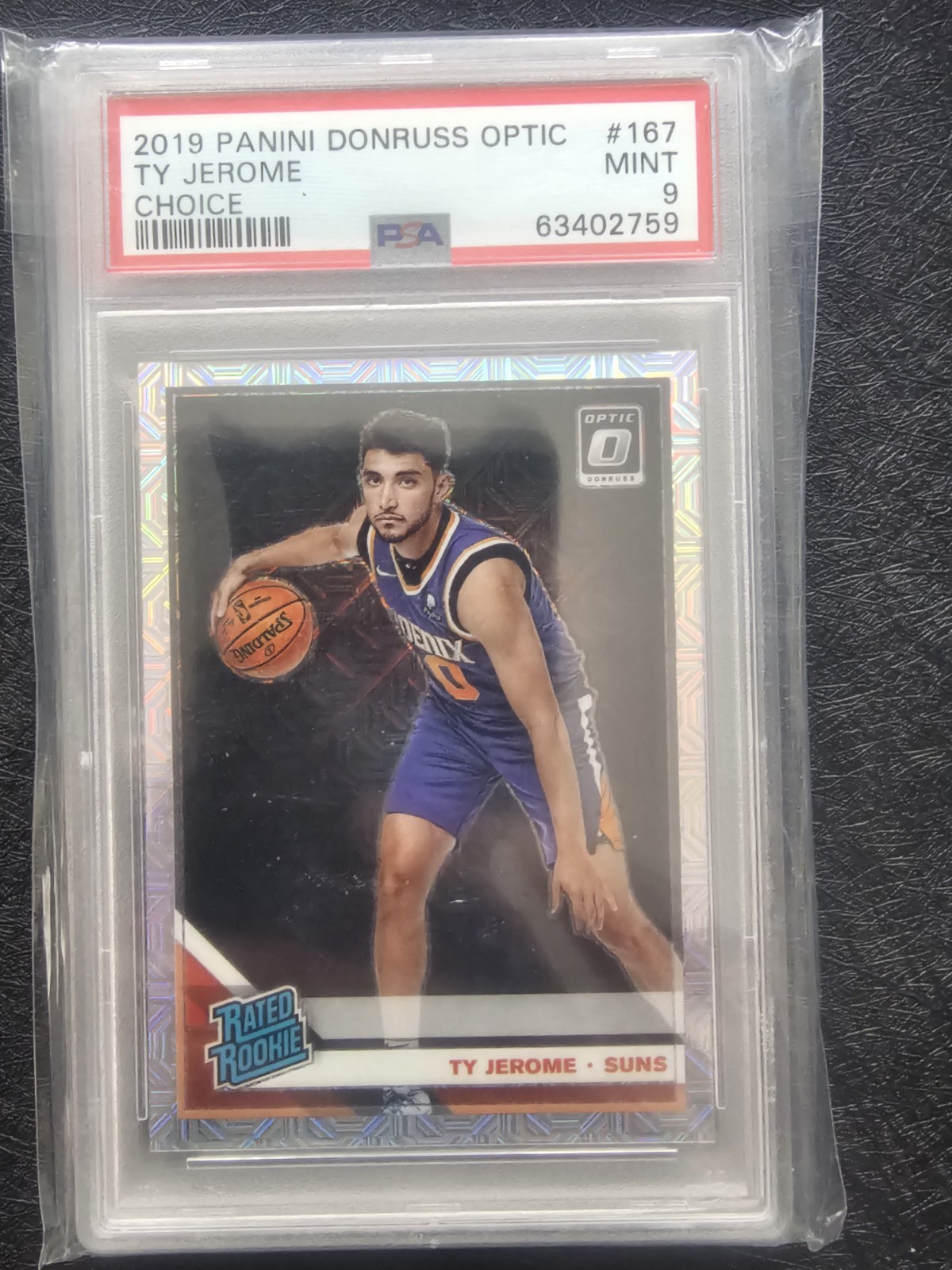 2019-20 Panini Donruss Optic Ty Jerome #167 Choice Prizm Rated Rookie PSA 9 Suns