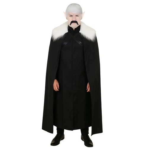 Nosferatu Adults Costume Set Black Cape Bald Cap Ears Moustache Gothic Vampire O
