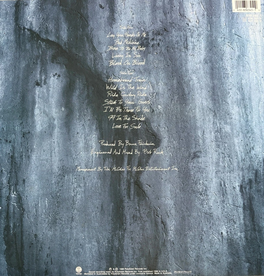 BON JOVI - New Jersey VINYL LP 1988 Vertigo Exc Cond! MC1 - Image 3 of 3