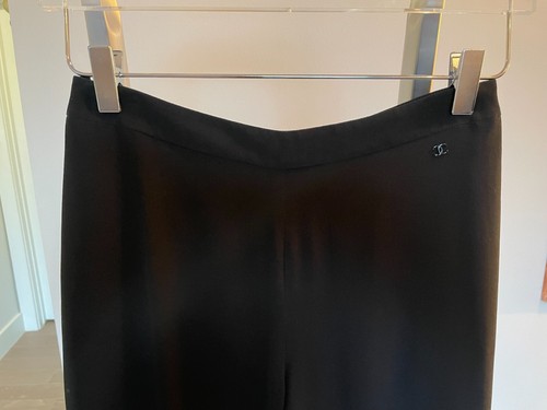 CHANEL P53994 Black Dress Pant 100% Silk High Waisted SideZip Size 38 SRP $4,250 - Picture 5 of 8