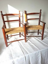 2Chaises Enfant Vintage en Bois et Paille